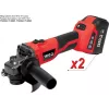 Angle grinder YATO YT-828295, cordless 18 V, brushless, 125 mm disc, 2x 4 Ah Li-Ion batteries, 1.26 kg