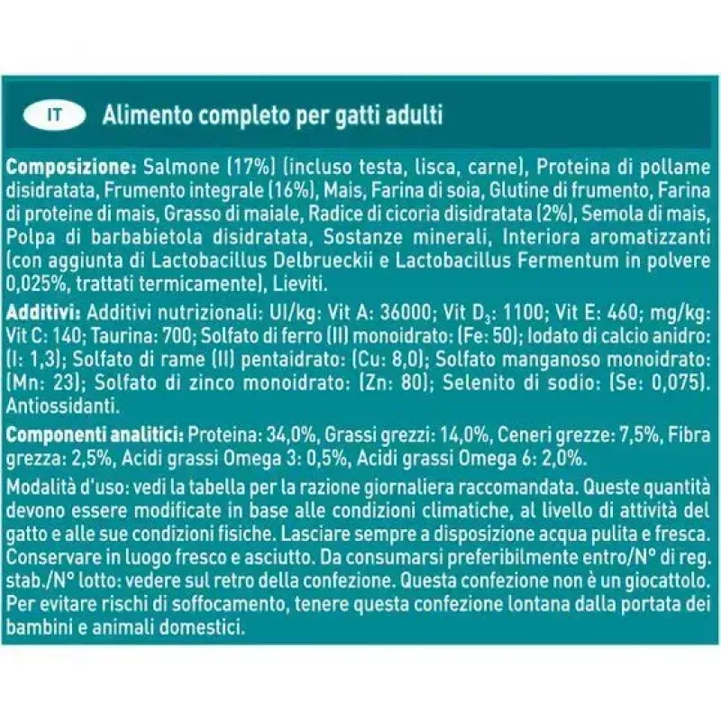 Dry cat food Purina Nestlé PURINA One 12430964, adult, salmon, 9.75 kg, protein 34%, fat 14%