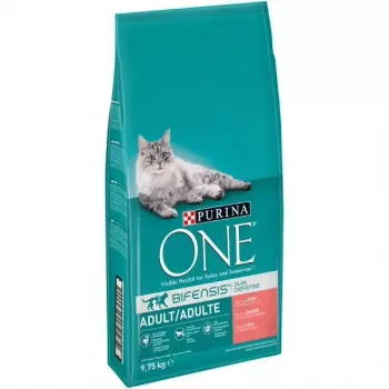Dry cat food Purina Nestlé PURINA One 12430964, adult, salmon, 9.75 kg, protein 34%, fat 14%