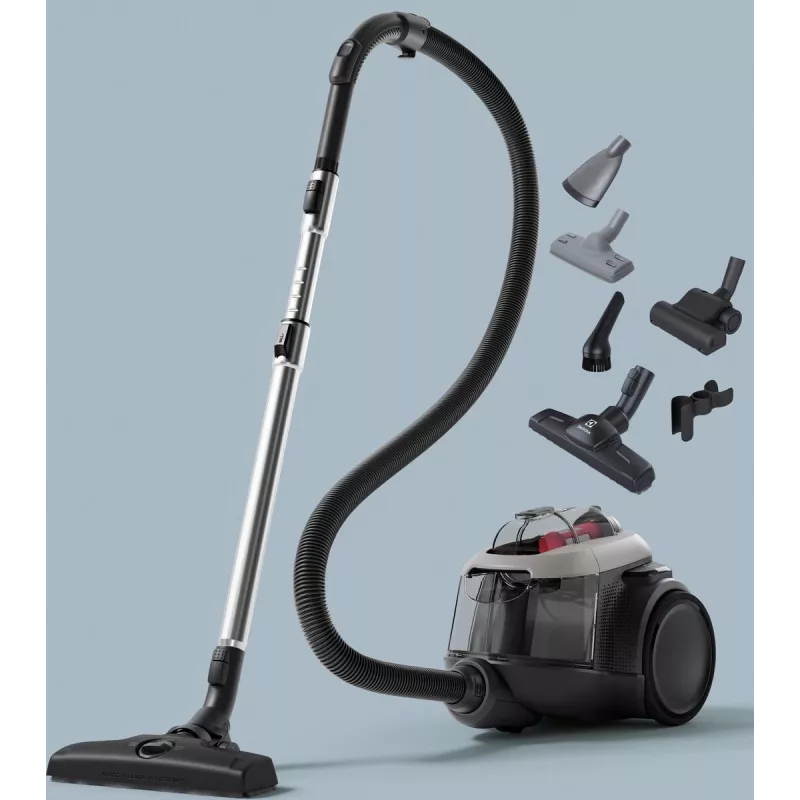 Vacuum cleaner Electrolux EL61A4UG, bagless dry vacuum, 700 W max, 170 W suction, 9 m cable, 12 m radius, grey