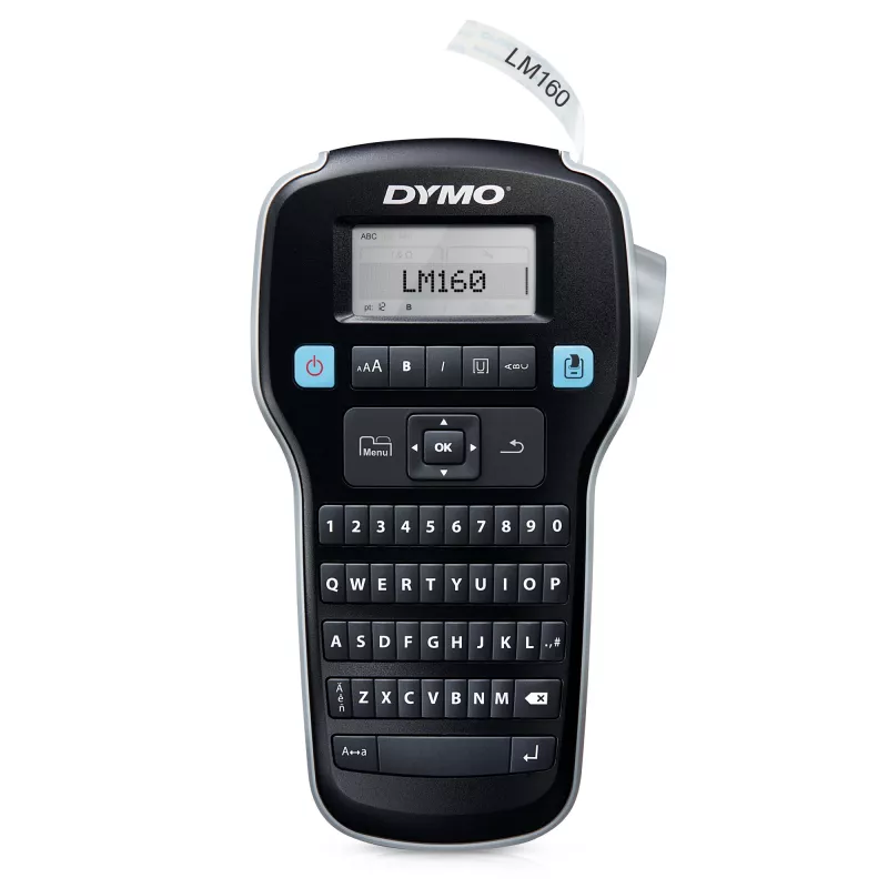 DYMO LabelManager 160 Label Maker | Handheld Label Printer with QWERTY Keyboard | Includes Black & White D1 Label Tape (12mm) | For Home & Office