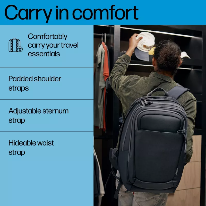 HP Travel Plus 30L 17-inch Laptop Backpack, Backpack, 43.9 cm (17.3 inch), 1.08 kg