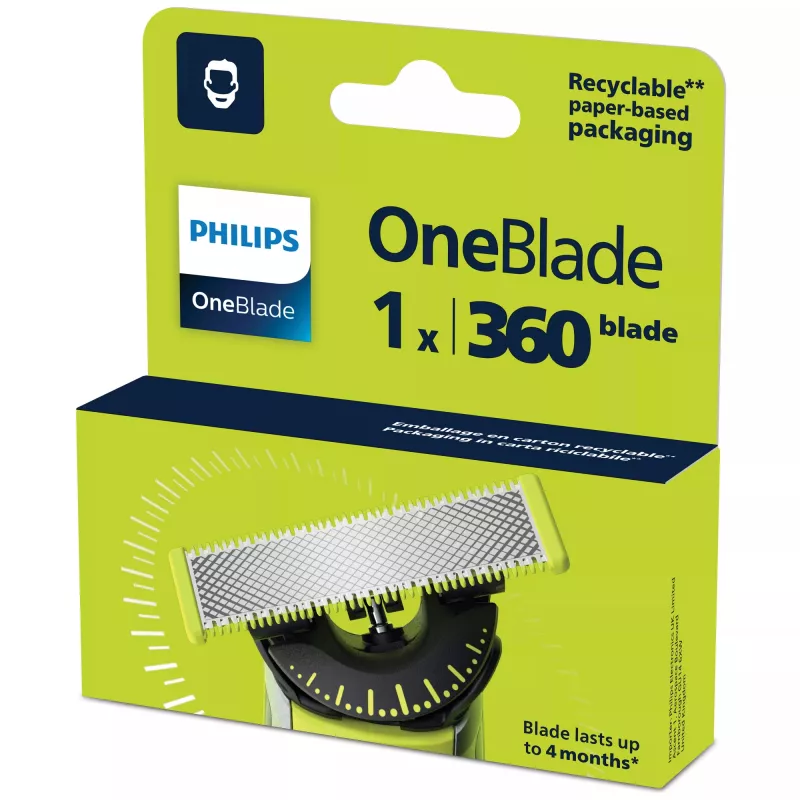 Shaving blade Philips Norelco OneBlade QP410/50 — 1 replaceable head, black, washable, replace after 4 months