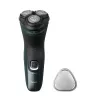 Electric shaver Philips 3000X Series X3052/00 — rotary 3-head, Wet & Dry, NiMH battery, 45 min runtime, trimmer, black/green