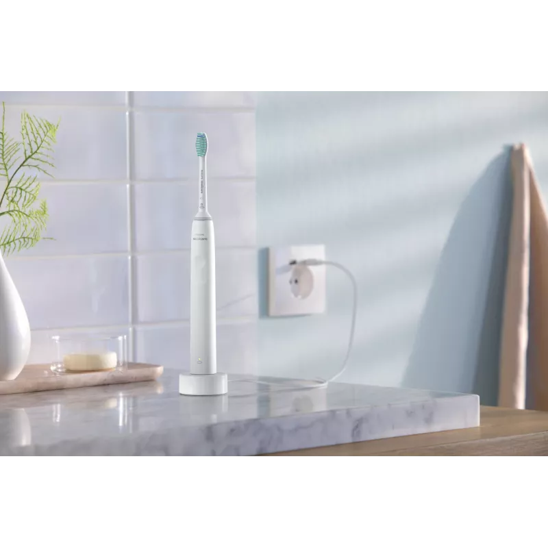 Sonic toothbrush Philips 3100 series HX3671/13 — sonic, 31,000 mov/min, pressure sensor, Li‑Ion, built‑in battery, 1 brush head, white