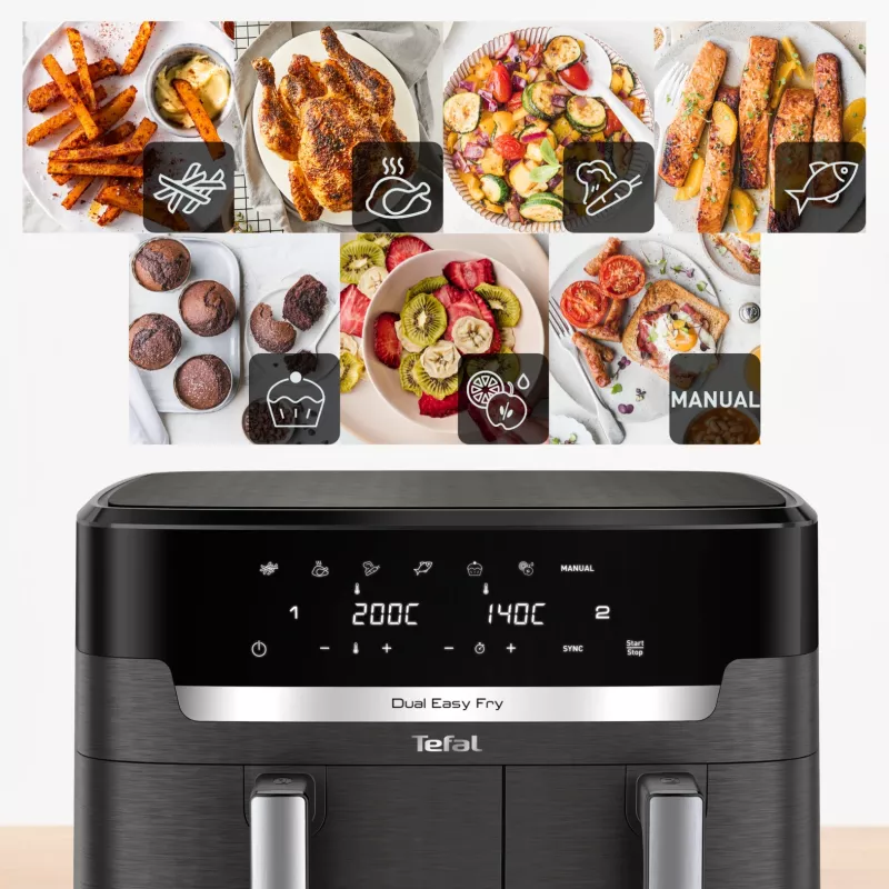 Tefal Easy Fry Dual XXL EY942HE0 fryer Double 11 L Stand-alone 2020 W Hot air fryer Grey