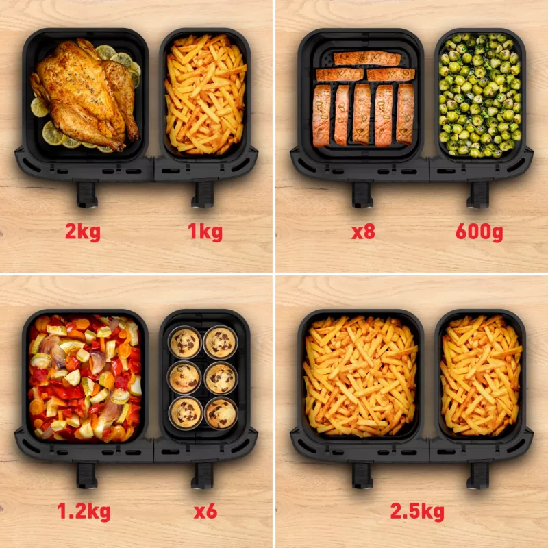 Tefal Easy Fry Dual XXL EY942HE0 fryer Double 11 L Stand-alone 2020 W Hot air fryer Grey