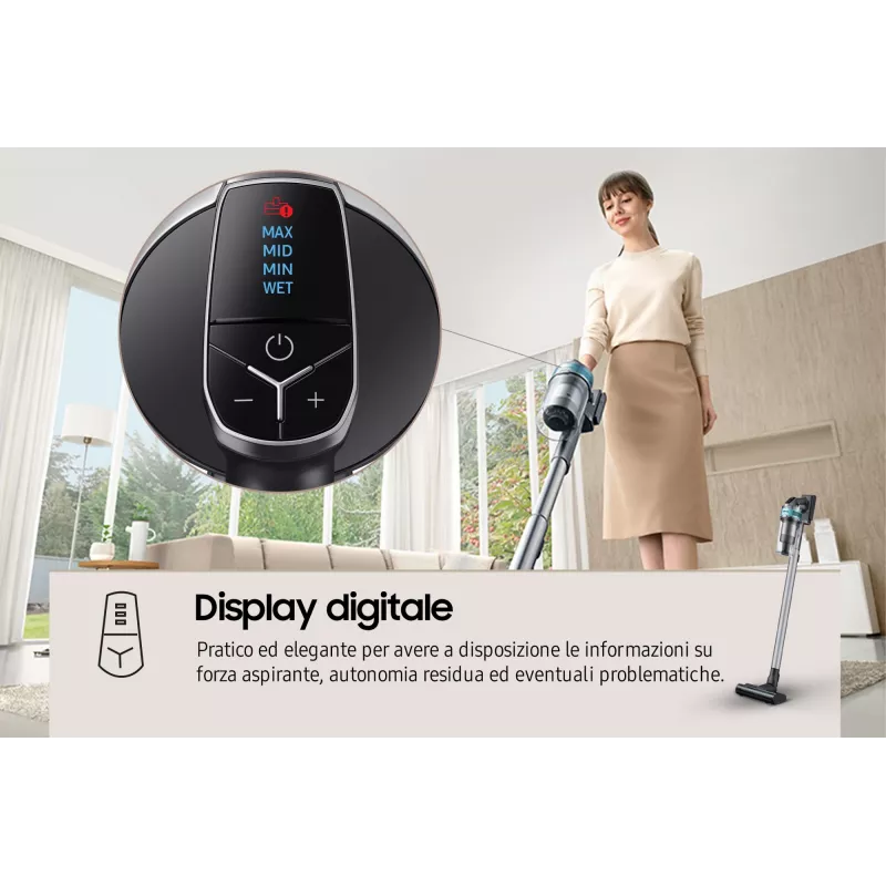 Samsung VS20B75AGR1 2-in-1 stick vacuum Battery Dry Bagless 550 W Black, Mint colour