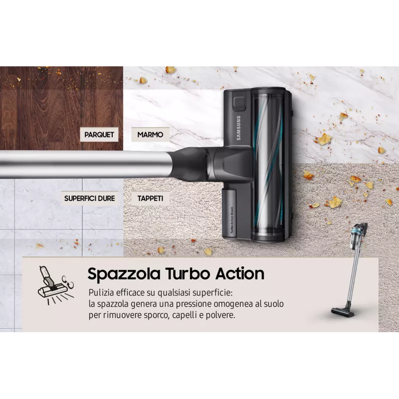 Samsung VS20B75AGR1 2-in-1 stick vacuum Battery Dry Bagless 550 W Black, Mint colour