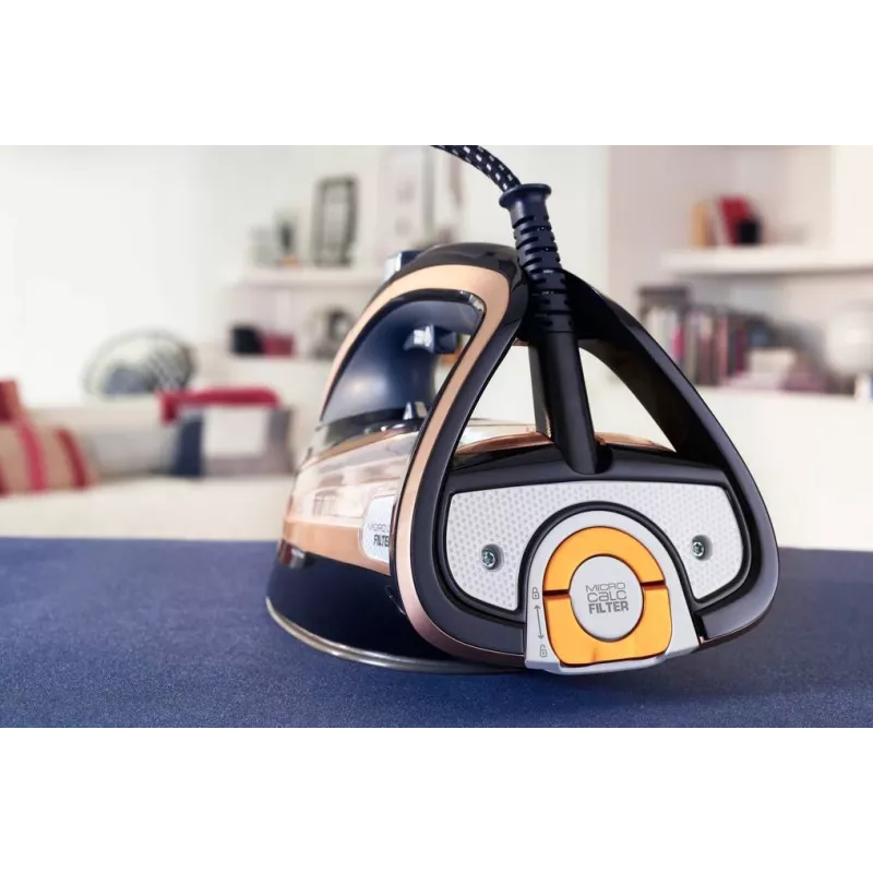 Tefal FV9865E0 iron Dry & Steam iron Durilium Autoclean soleplate 3000 W Black, Gold