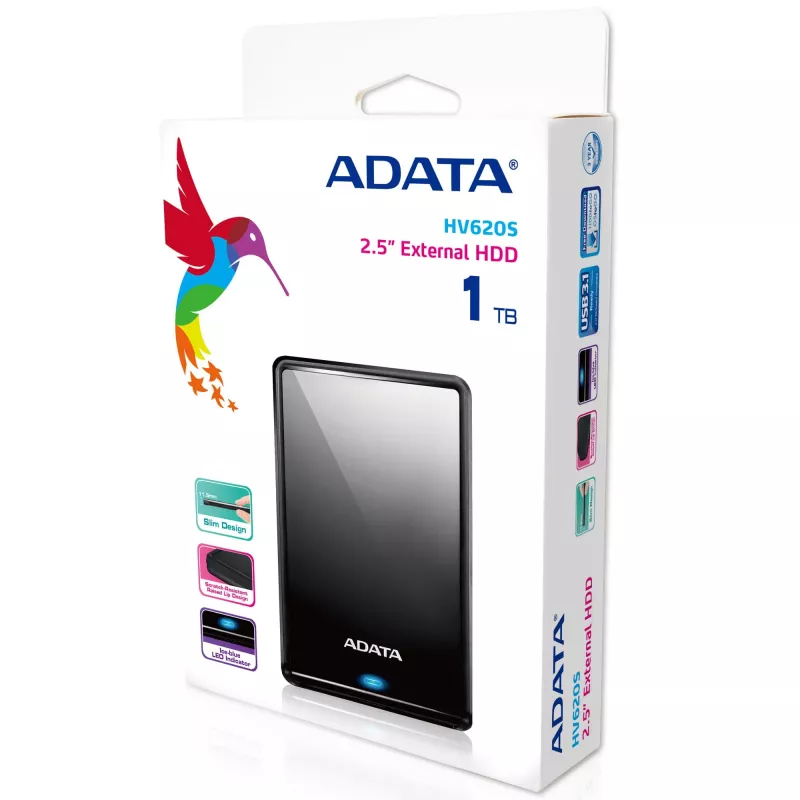 ADATA HV620S external hard drive 1 TB 2.5 inch Micro-USB B 3.2 Gen 1 (3.1 Gen 1) Black