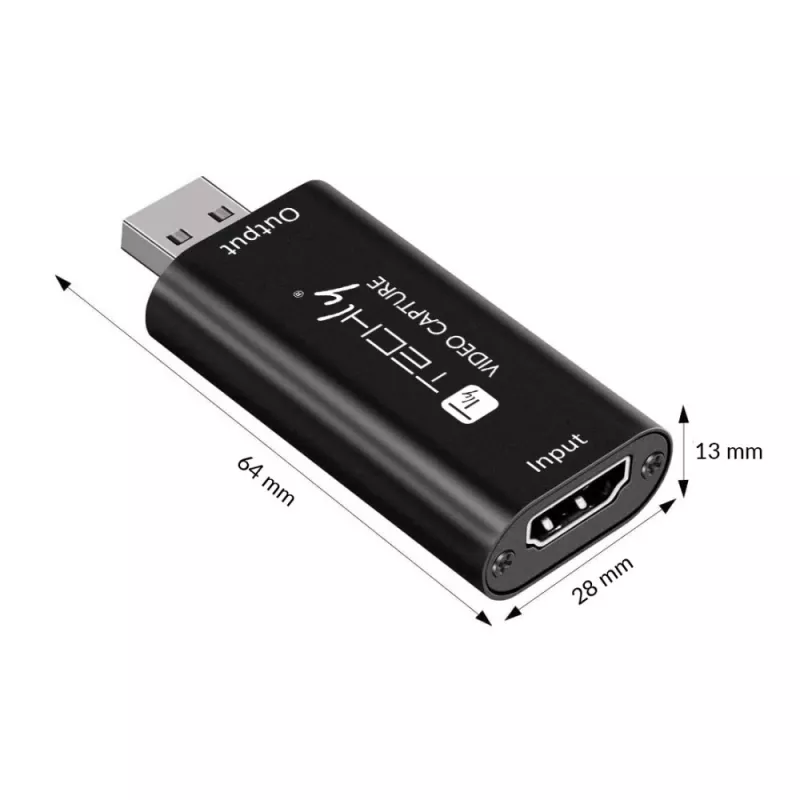 Video signal converter TECHLY I-USB-VIDEO-1080TY — HDMI to USB Type-A, 1920×1080@60Hz, 12-bit, USB powered