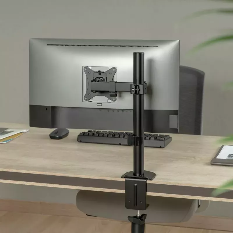Desk LCD monitor mount MACLEAN MC-572N adjustable height, tilt, VESA 75x75–100x100, supports 17 inch–32 inch, max load 30 kg, black