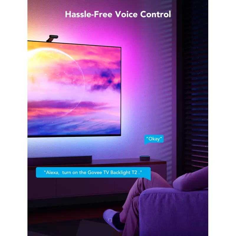 LED light strip Govee Envisual TV Backlight T2 Dual Cameras for 75–85 inch TV