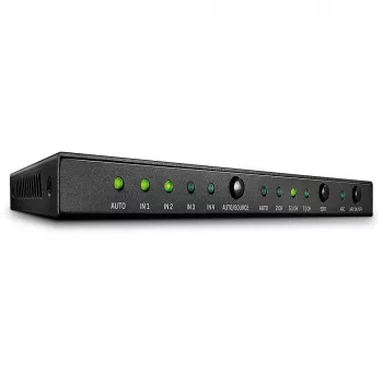 Lindy 4 Port HDMI 18G Switch with Audio, HDMI, Metal, Black, 18 Gbit/s, 3840 x 2160 pixels, 5.1 channels