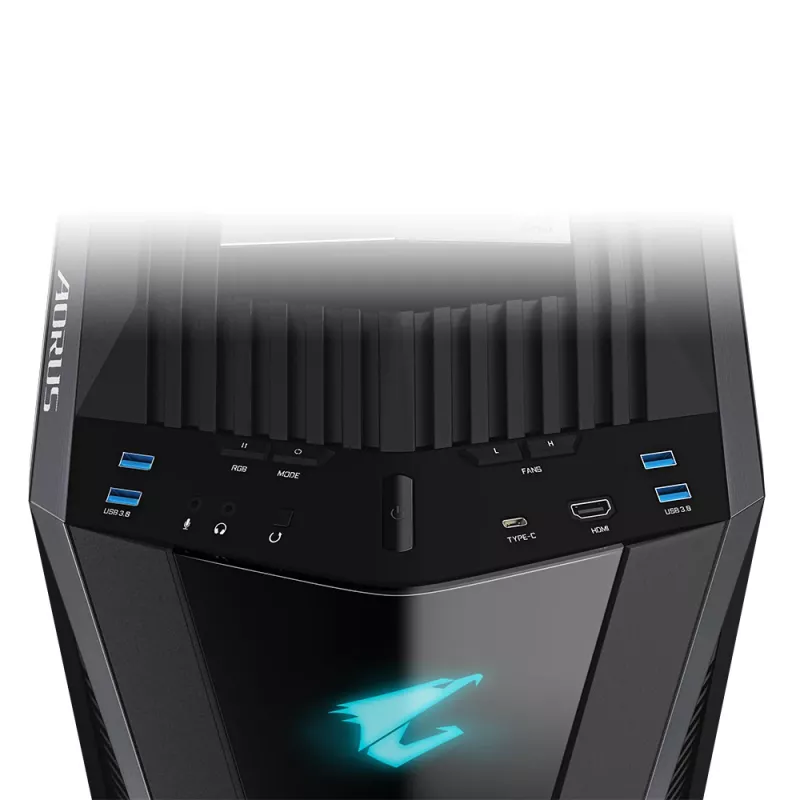 GIGABYTE AORUS C700 GLASS PC Case - Full Tower, supports up to E-ATX & 420mm radiators, pre-installed 120mm*5 fans, USB 3.1 Type-C, RGB Fusion