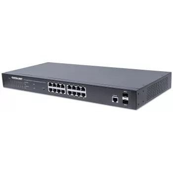 Intellinet 16-Port Gigabit Ethernet PoE+ Web-Managed Switch with 2 SFP Ports, IEEE 802.3at/af Power over Ethernet (PoE+/PoE) Compliant, 374 W, Endspan, 19 inch Rackmount