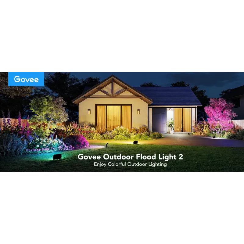 Smart garden lighting Govee H8057 Wi‑Fi/Bluetooth, black, 148×68.9×72.4 mm, 11 kWh/1000h