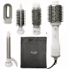 Adler AD 2027 5-in-1 curling iron-dryer, 1200 W, 2 heating levels, 5 ceramic coated attachments, white/champagne