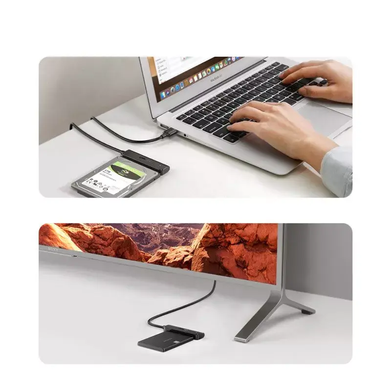 External 2.5 inch SATA III USB 3.0 Enclosure UGREEN 70609 for 2.5-inch SATA SSD/HDD, USB-A to SATA, 5 Gbit/s, Black