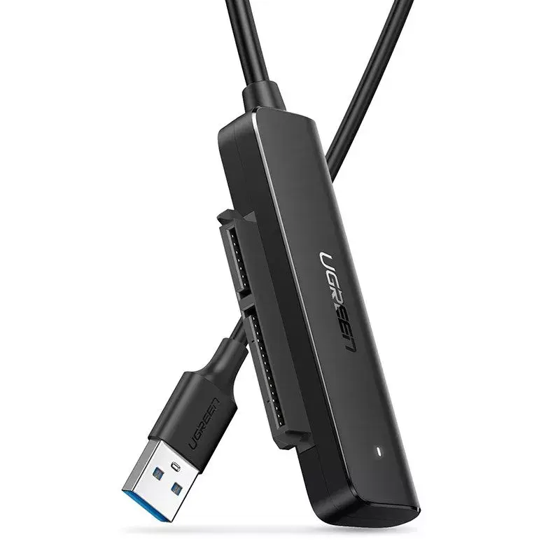 External 2.5 inch SATA III USB 3.0 Enclosure UGREEN 70609 for 2.5-inch SATA SSD/HDD, USB-A to SATA, 5 Gbit/s, Black