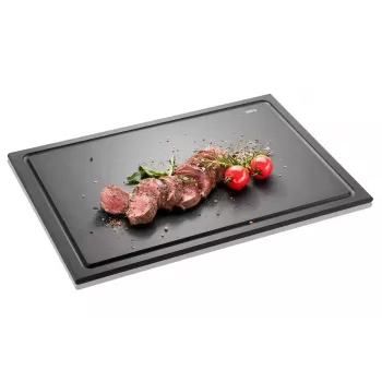 Cutting board GEFU SLIZE rectangular wood grey – GEFU SLIZE 13967 wooden rectangular cutting board, grey finish