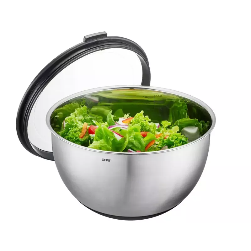 GEFU set of 2 bowls with lids G-35055 — durable, stackable plastic mixing/storage bowls