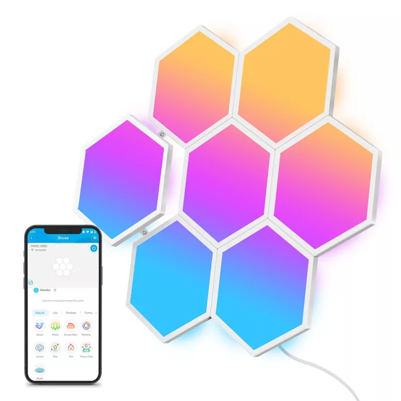 Smart panel Govee Glide Hexa Light Panels Wi-Fi White 10 pcs