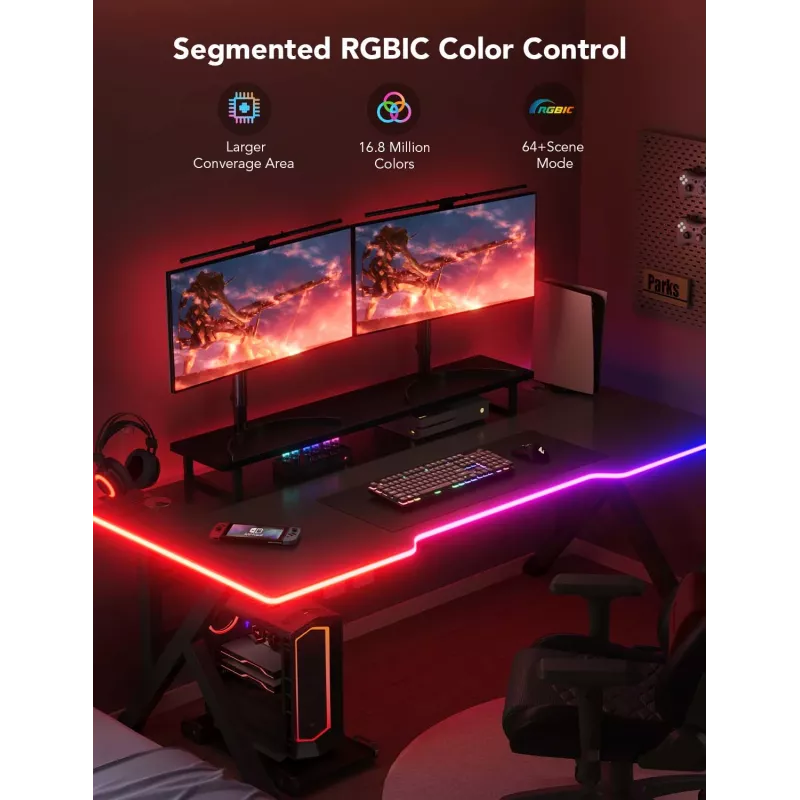 LED strip light Govee H61C3 RGBIC for gaming desk — addressable RGBIC lighting, flexible strip