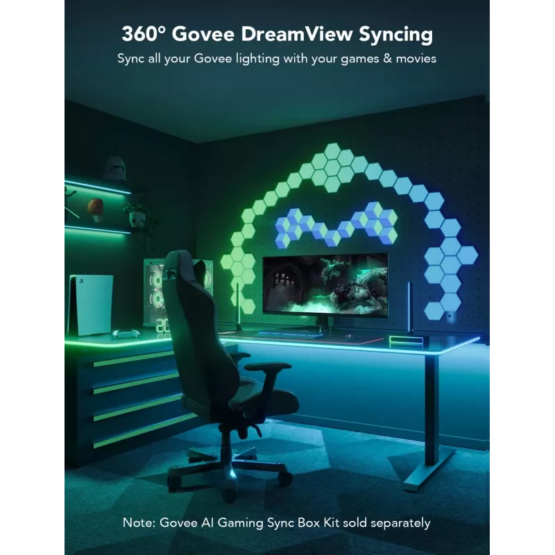 LED strip light Govee H61C3 RGBIC for gaming desk — addressable RGBIC lighting, flexible strip