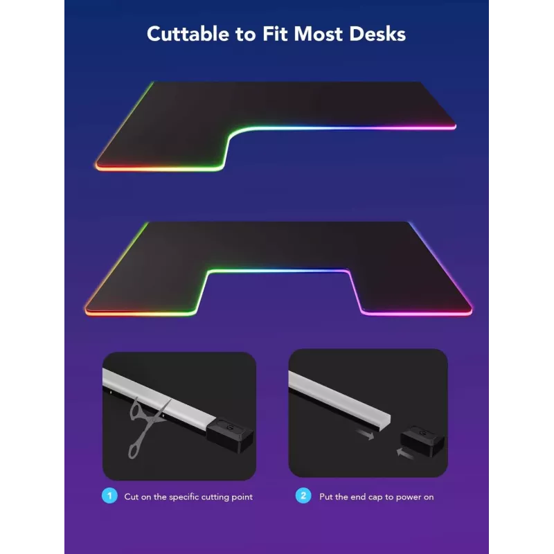 LED strip light Govee H61C3 RGBIC for gaming desk — addressable RGBIC lighting, flexible strip