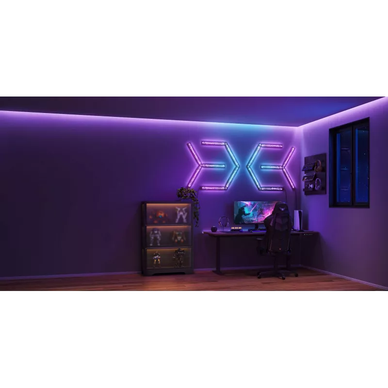 Smart wall light Govee Gaming Wall Lights (4+1) — Wi‑Fi/Bluetooth, multicolour, 4 pieces, 370×45×30 mm