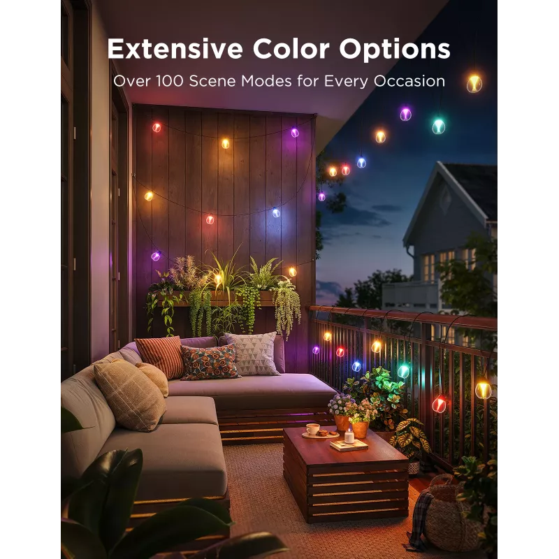 Outdoor string lights Govee H7025 RGBICW 14.63 m Wi‑Fi 2.4 GHz