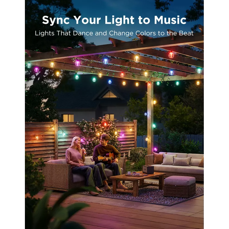Outdoor string lights Govee H7025 RGBICW 14.63 m Wi‑Fi 2.4 GHz