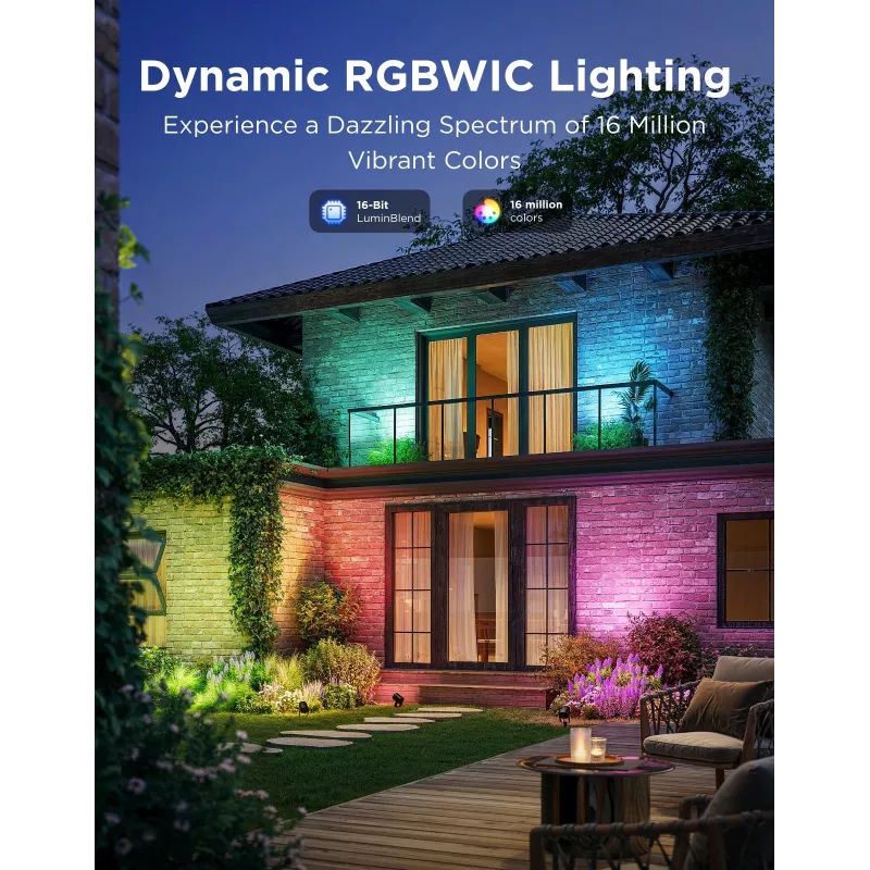 Outdoor spotlights Govee H7093 RGBICWW 750 lm Wi‑Fi 2.4 GHz, RGB+warm white
