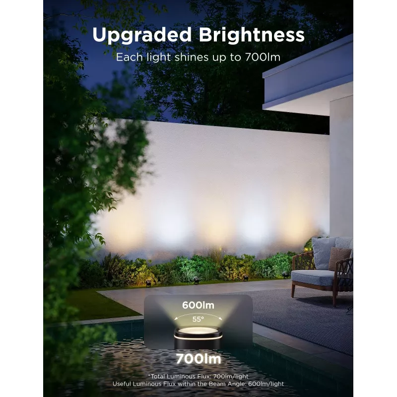 Outdoor spotlights Govee H7093 RGBICWW 750 lm Wi‑Fi 2.4 GHz, RGB+warm white