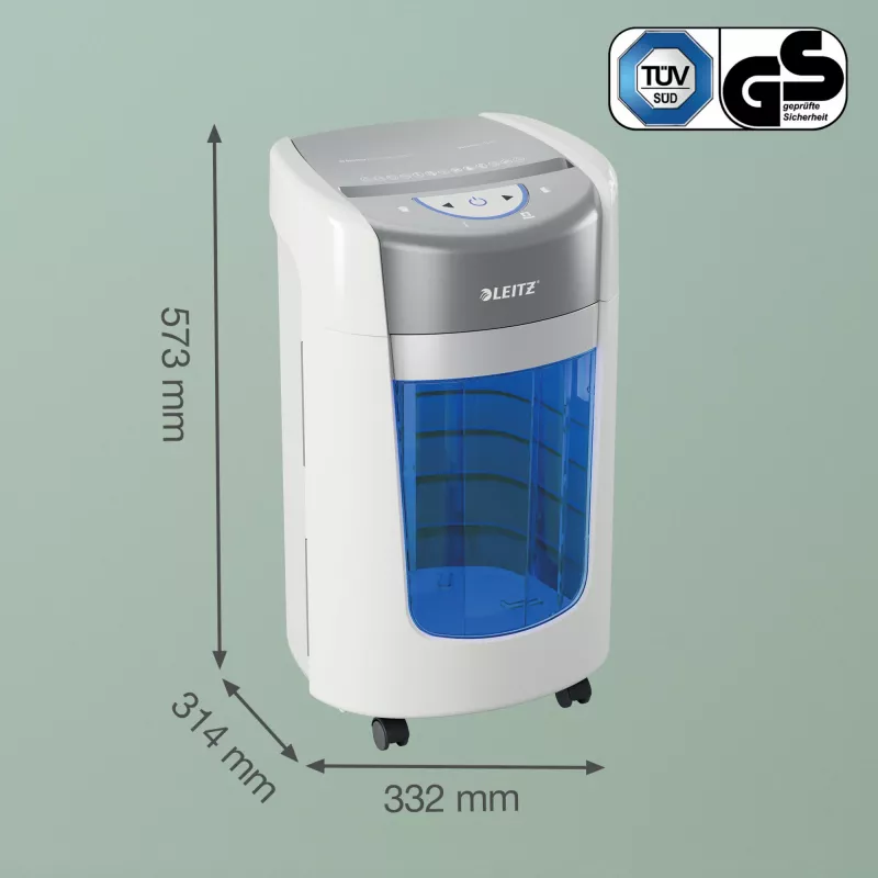 Leitz IQ OptiMax Home Office 225 Micro Cut Paper Shredder Security P5 15L - White