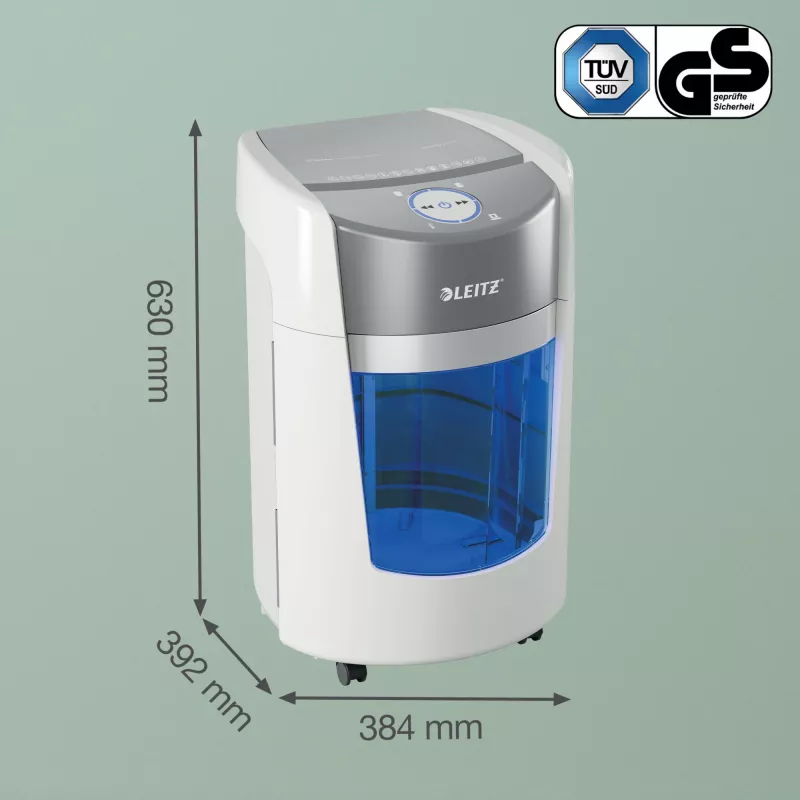 Leitz IQ OptiMax Small Office 350 Micro Cut Paper Shredder Security P5 22L - White