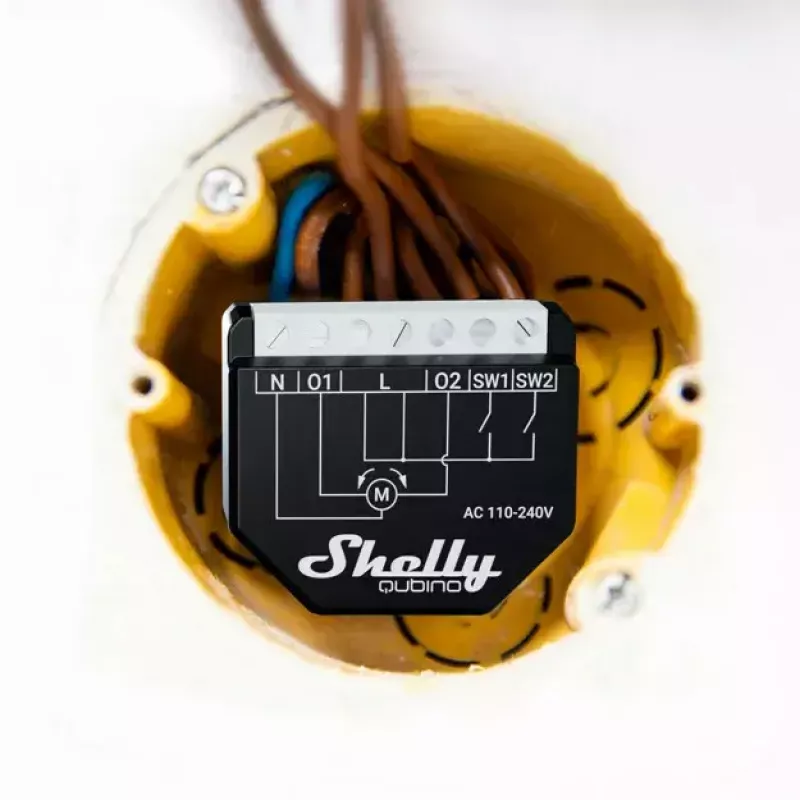 Smart relay Shelly Wave Shutter Black 10 A 110–230 V, max range 40 m, 25 dBmW