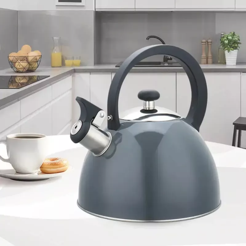 Electric Kettle Maestro MR-1302-GREY 2.5 L Stainless Steel, Grey Housing, Whistle, Cool-Touch Handle