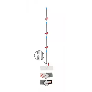 Wet floor mop set ESPERANZA EHS004 with bucket, microfiber replaceable head, swivel, 1250 mm height, 1.1 kg