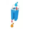 Wet floor mop set ESPERANZA EHS004 with bucket, microfiber replaceable head, swivel, 1250 mm height, 1.1 kg