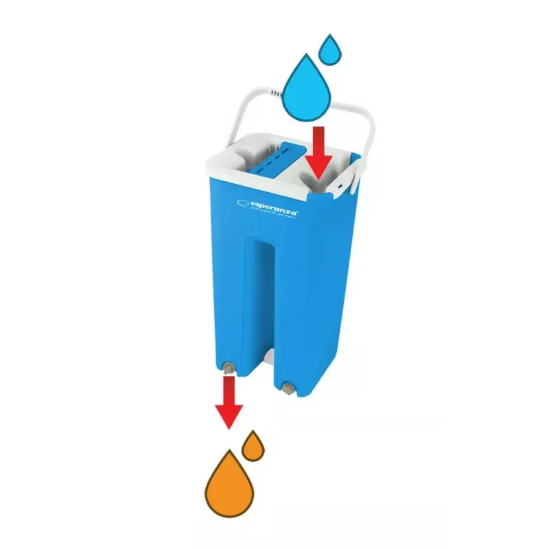 Wet floor mop set ESPERANZA EHS004 with bucket, microfiber replaceable head, swivel, 1250 mm height, 1.1 kg