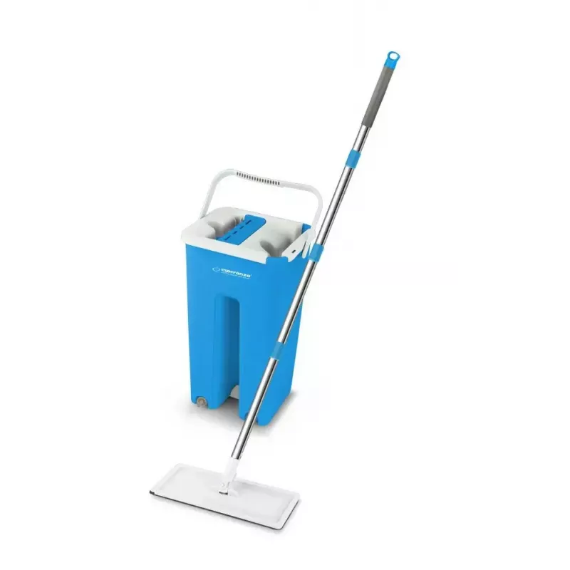 Wet floor mop set ESPERANZA EHS004 with bucket, microfiber replaceable head, swivel, 1250 mm height, 1.1 kg