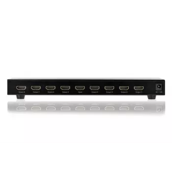 DIGITUS HDMI Splitter, 8 Port 1080p, 3D, HDMI High Speed, 2.25 GHz/225 MHz, Metal housing, black
