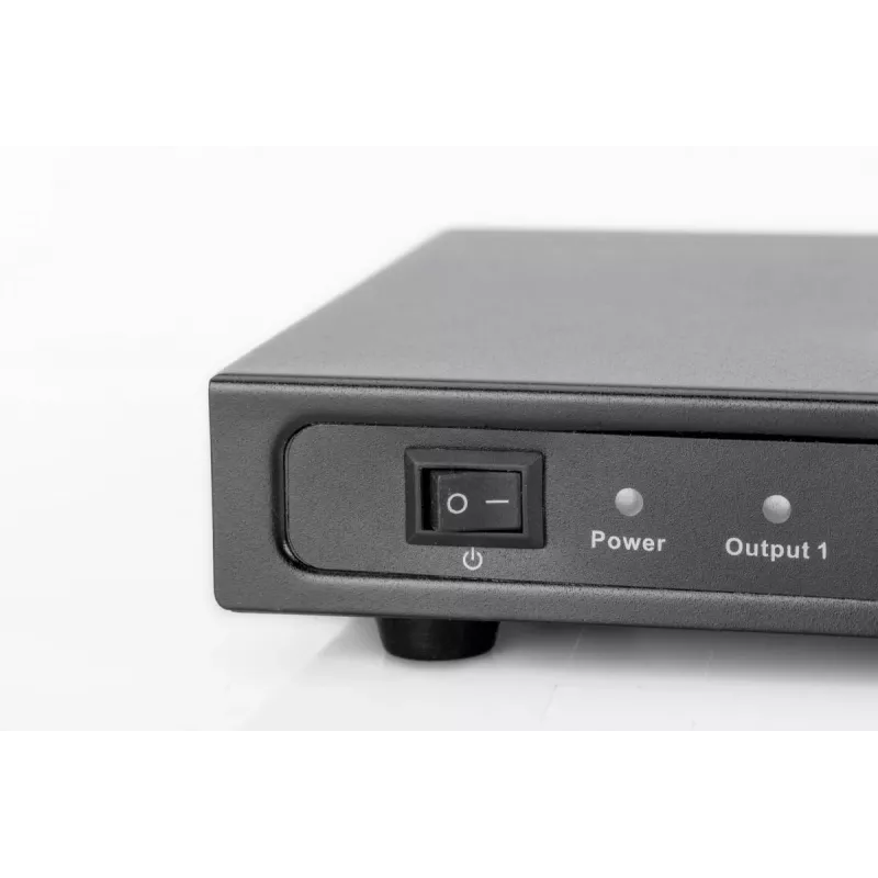 DIGITUS HDMI Splitter, 8 Port 1080p, 3D, HDMI High Speed, 2.25 GHz/225 MHz, Metal housing, black