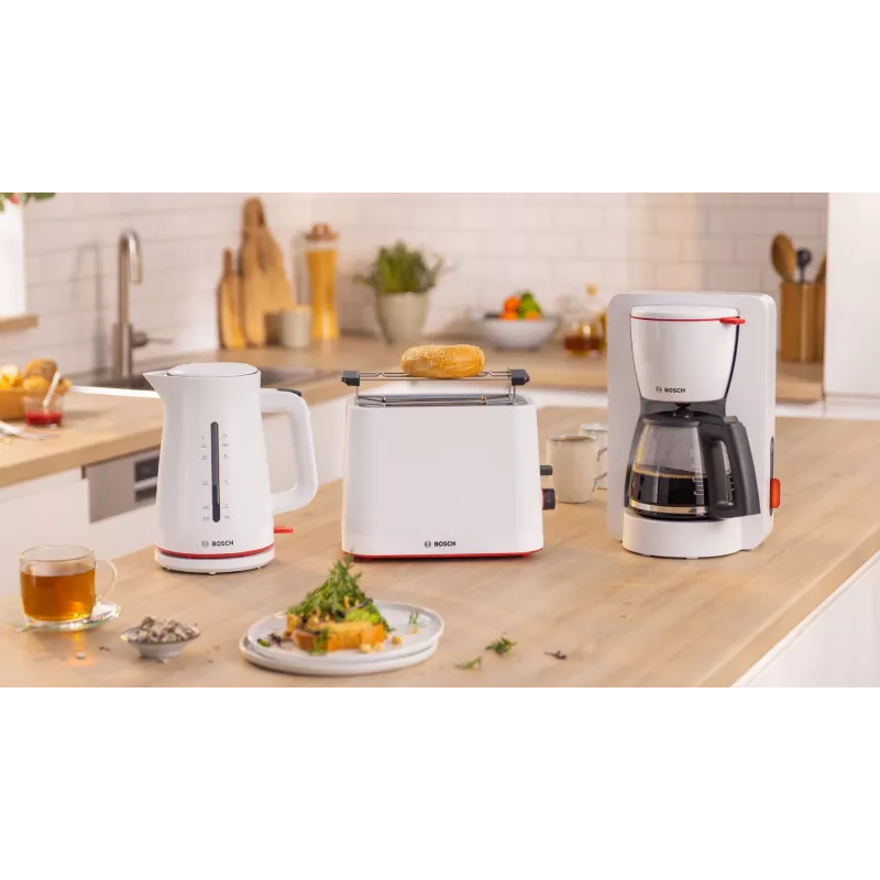 Electric kettle Bosch TWK3M121 — 1.7 L, 2400 W, white, plastic housing
