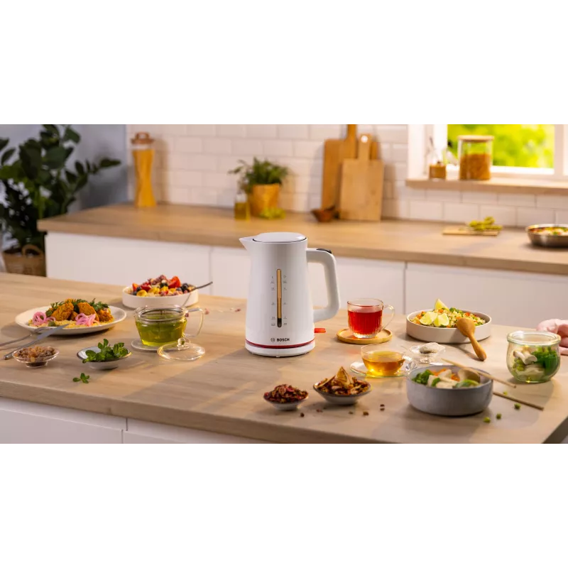 Electric kettle Bosch TWK3M121 — 1.7 L, 2400 W, white, plastic housing