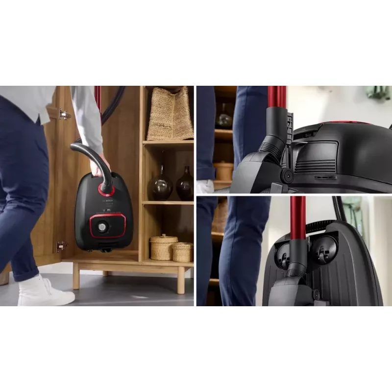 Cylinder vacuum Bosch Serie 4 BGB41POW1 — 850 W, 4 L dust bag, HEPA13, telescopic metal tube