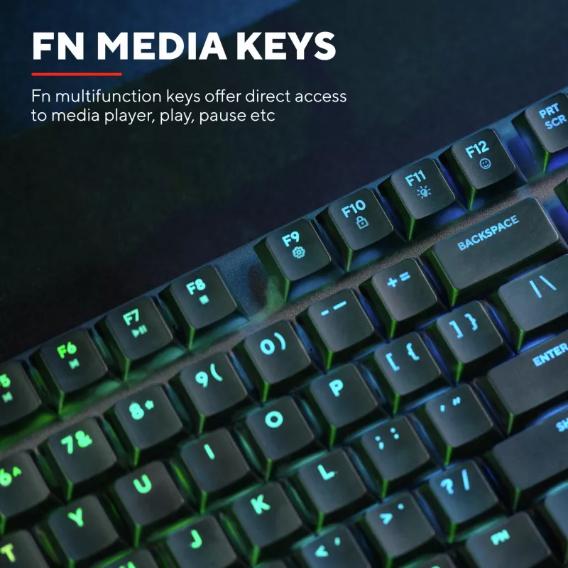 Trust GXT 868 Torix keyboard Gaming USB + RF Wireless + Bluetooth QWERTY US English Black